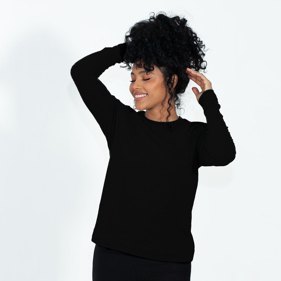 camiseta manga larga negra